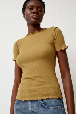 Sale Vein Tee in Jade Brown Tops|Clothing