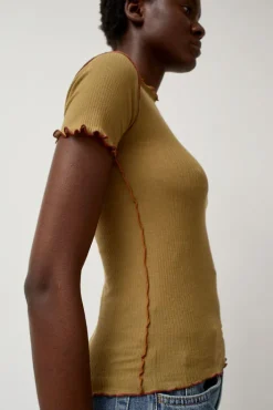 Sale Vein Tee in Jade Brown Tops|Clothing