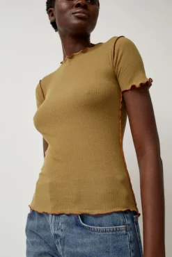 Sale Vein Tee in Jade Brown Tops|Clothing