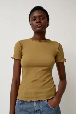 Sale Vein Tee in Jade Brown Tops|Clothing