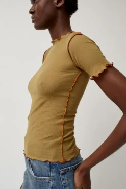 Sale Vein Tee in Jade Brown Tops|Clothing