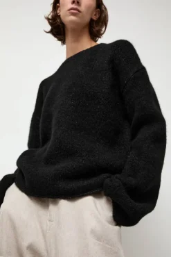 Fashion Vello Crewneck in Black Sweaters|Clothing