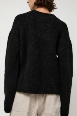 Fashion Vello Crewneck in Black Sweaters|Clothing