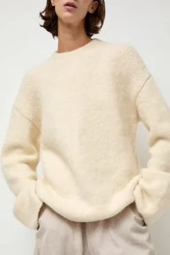 Fashion Vello Crewneck in Raw White Sweaters|Clothing