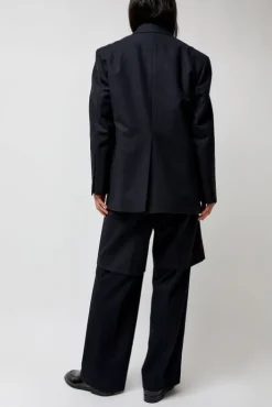 New Virgin Wool Oversized Tailored Jacket in Navy Pinstripe Collections|Jackets & Outerwear