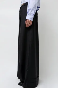 Sale Virgin Wool Tailored Shared Pants in Black Shorts & Pants|Clothing