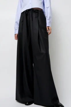Sale Virgin Wool Tailored Shared Pants in Black Shorts & Pants|Clothing