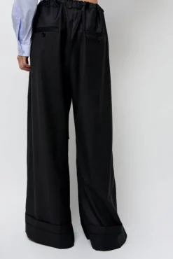 Sale Virgin Wool Tailored Shared Pants in Black Shorts & Pants|Clothing