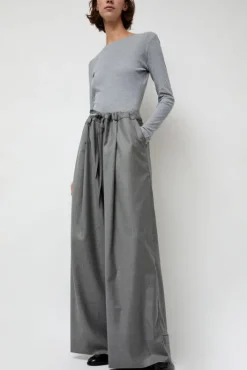 Fashion Virgin Wool Tailored Shared Pants in Gray Collections|Shorts & Pants