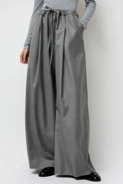 Fashion Virgin Wool Tailored Shared Pants in Gray Collections|Shorts & Pants