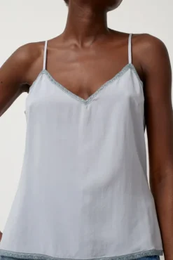 New V-Neck Camisole in Cloud Blue Tops|Clothing