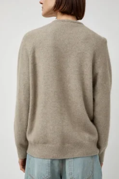 Online V-Neck Knit in Beige Sweaters|Clothing