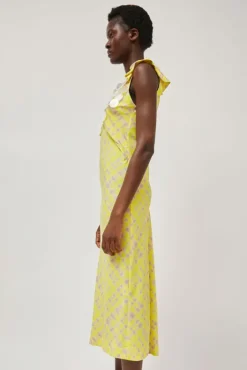 Fashion V Neck Sequin Dress in Light Yellow Plaid Collections|Dresses