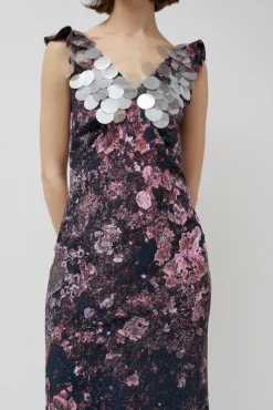 Discount V Neck Sequin Dress in Purple Landscape Holiday Gift Guide|Dresses