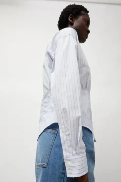 Online Waisted Shirt in English Stripe Tops|Clothing