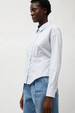 Online Waisted Shirt in English Stripe Tops|Clothing