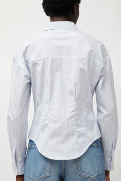 Online Waisted Shirt in English Stripe Tops|Clothing