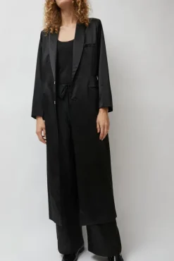 Online Weatherproof Long Blazer in Black Jackets & Outerwear|Clothing