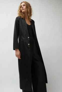 Online Weatherproof Long Blazer in Black Jackets & Outerwear|Clothing
