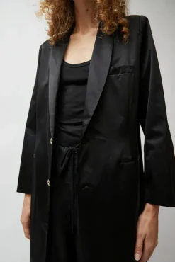 Online Weatherproof Long Blazer in Black Jackets & Outerwear|Clothing