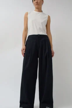 New Wes Pleat Pant in Black Warp and Indigo Weft Collections|Shorts & Pants