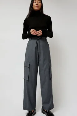 Sale Wool Blend Cargo Pants in Gray Collections|Shorts & Pants