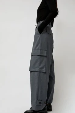 Sale Wool Blend Cargo Pants in Gray Collections|Shorts & Pants