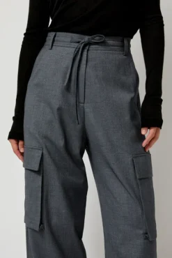 Sale Wool Blend Cargo Pants in Gray Collections|Shorts & Pants