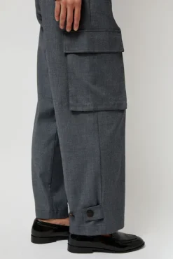 Sale Wool Blend Cargo Pants in Gray Collections|Shorts & Pants