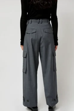 Sale Wool Blend Cargo Pants in Gray Collections|Shorts & Pants