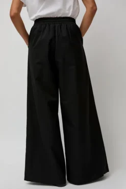 Outlet Wool Drawstring Pants in Black Shorts & Pants|Clothing