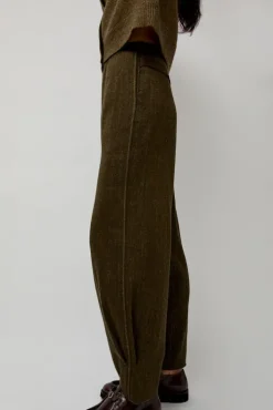 Online Wool Linen Canvas Trousers in Green Shorts & Pants|Clothing
