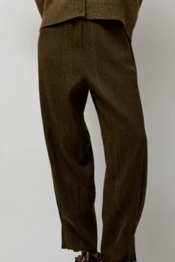 Online Wool Linen Canvas Trousers in Green Shorts & Pants|Clothing