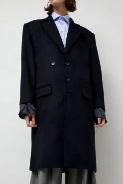 Best Wool Single Breasted Coat in Navy Jackets & Outerwear|Clothing