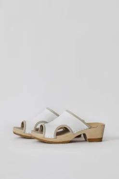 Hot Alexis Clog on Mid Heel in White Patent Sale Clogs|Collections