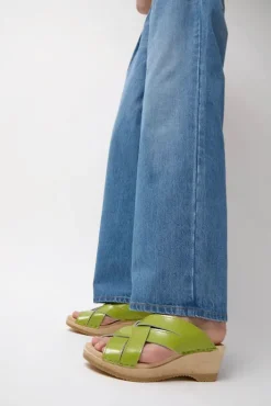 Sale Basket Clog on Mid Wedge in Apple Patent Sale Clogs|Collections