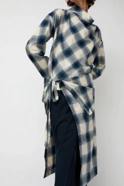 Hot Cowl Wrap Long Shirt in Blue Tops|Clothing