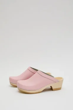 Discount Old School Clog on Mid Heel in Light Pink Sale Clogs|Collections
